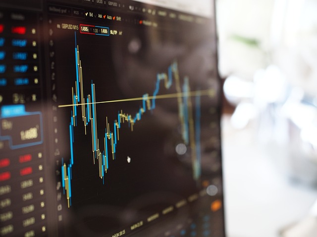 Price chart with price fluctuation in stock market