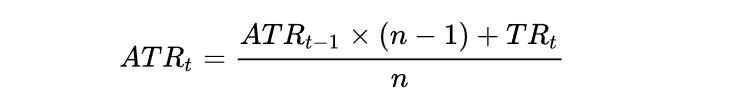 Formula of ATR Indicator